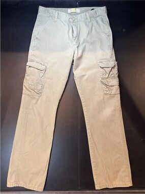 Wrangler Pants Mens 34x34 Khaki Cargo Flat Front Cotton Hiking Casual Outdoor